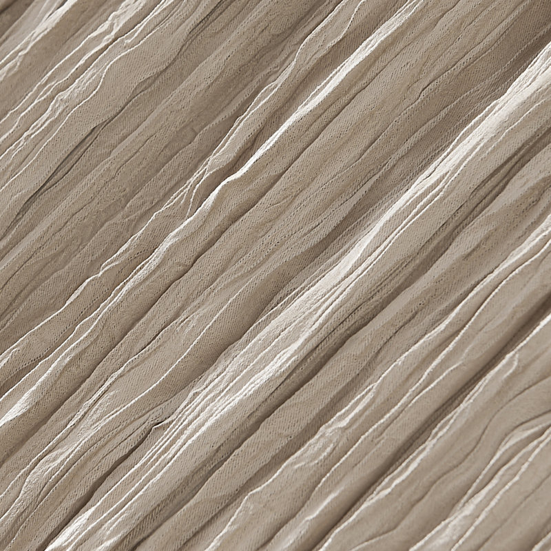 Fernandes Distressed Velvet Semi-Sheer Tab Top Curtain Panel, 50" W x 84" L, Pearl