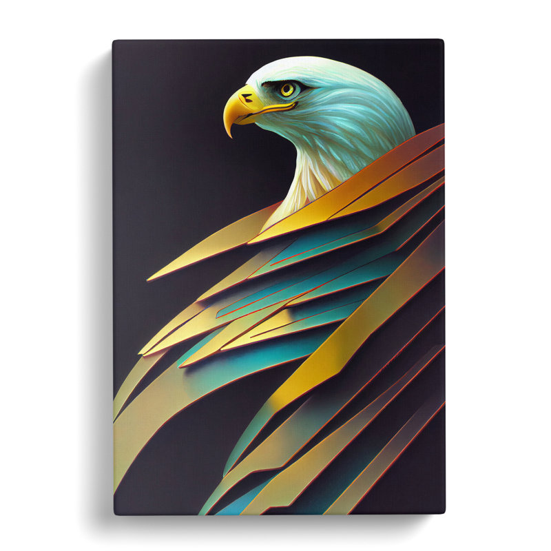 Springtown Eagle Futuristic - Wrapped Canvas, 50cm H x 35cm W x 3cm D