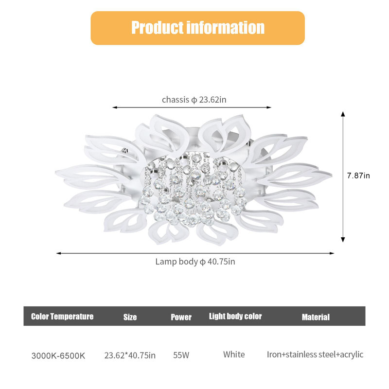 Izzabella 12 - Light 40.75" Acrylic LED Flush Mount