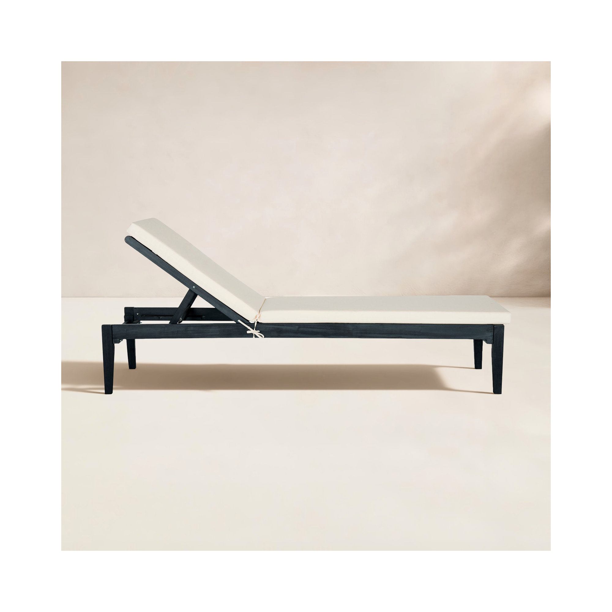 Arwen 23.6'' Outdoor Acacia Chaise Lounge, Dark Slate Gray