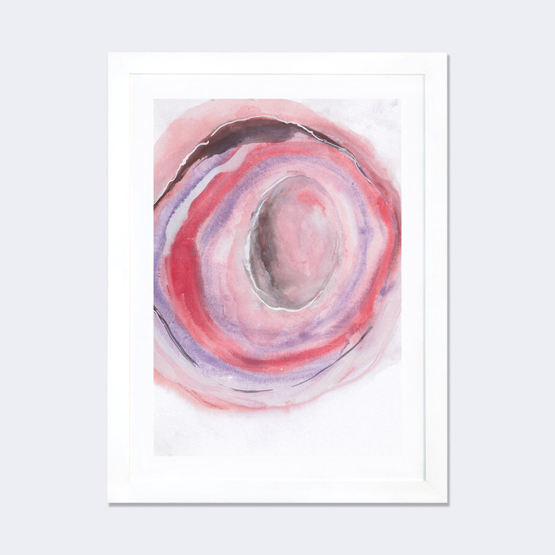 «Watercolor Geode VII» par Chris Paschke - reproduction, H 32 po x l 24 po x P 1 po, Papier encadré blanc