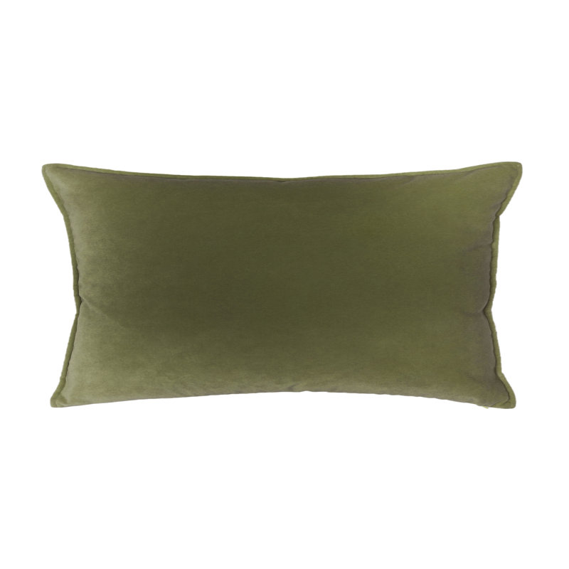 Franklin Washable Velvet Square Pillow Cover & Insert , Lichen, 12"H x 26"W