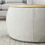 Round Storage Ottoman with small seat-1208126949