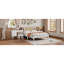 3 Pieces Bedroom Set With Wooden Bed Frame, 1 Vintage  Nightstand And 1 Makeup Vanity Set With Stool-961977447-961977434