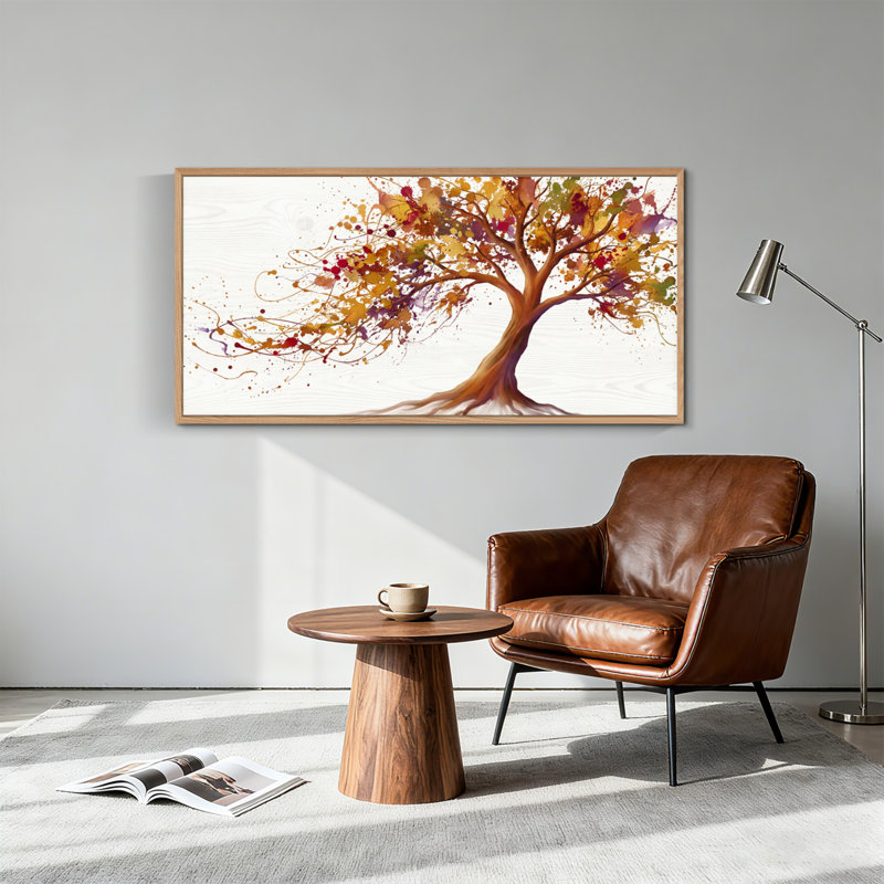Tableau encadré sur toile représentant un arbre d'automne (1 pièce), 122 x 61 cm, 48 x 24 pouces