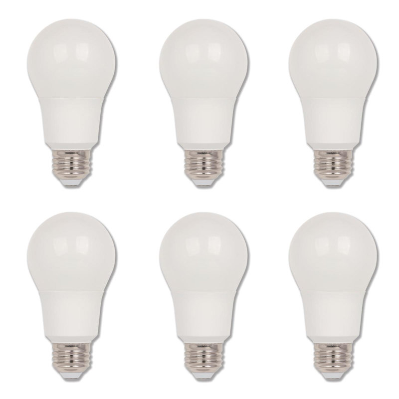 6 watts (équivalent à 40 watts), ampoule DEL A19 à intensité variable, culot moyen E26 (standard), 3000, 800 lumens 