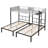 Triple Twin Metal Bunk Bed with Vent Guardrails, Noise-Free Wood Slats, Converts to 3 Beds, No Box Spring