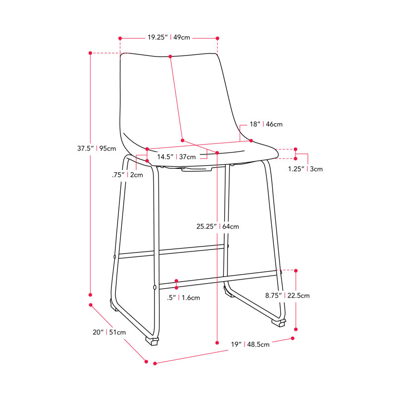 Anouschka Upholstered Counter Stool, Light Gray 