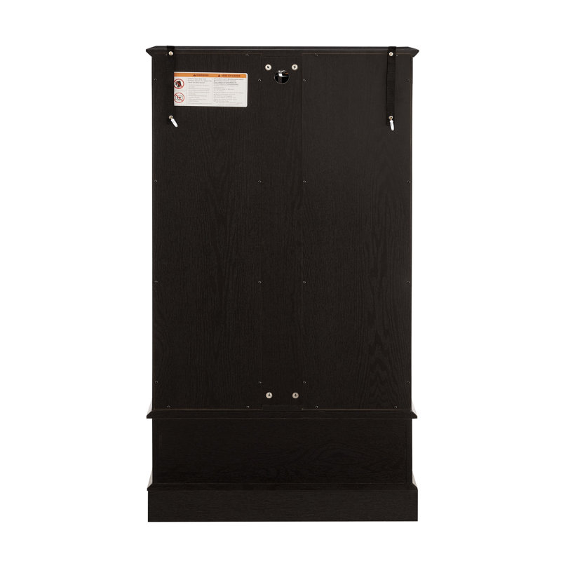 Vitrine lumineuse en verre avec tablettes réglables - Vitrine élégante à 2 portes et tiroir intégré, ampoule incluse - NOIR