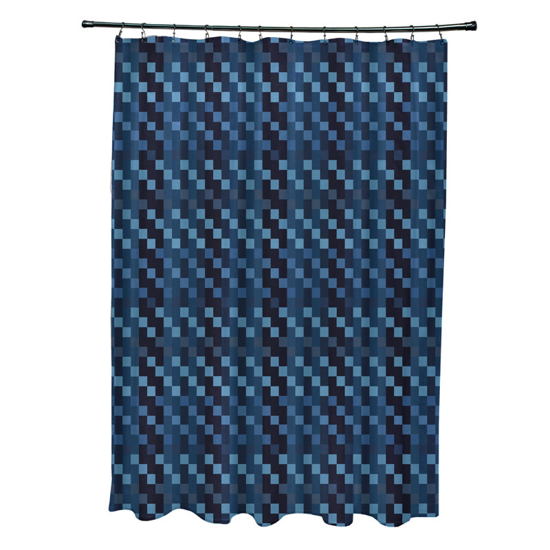 Jiem Plaid Shower Curtain, Blue