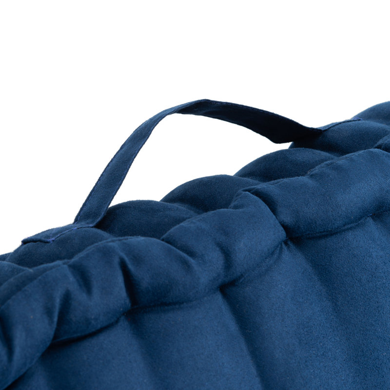 Gardenia Navy Blue Velvet Tufted Square Floor Pillow