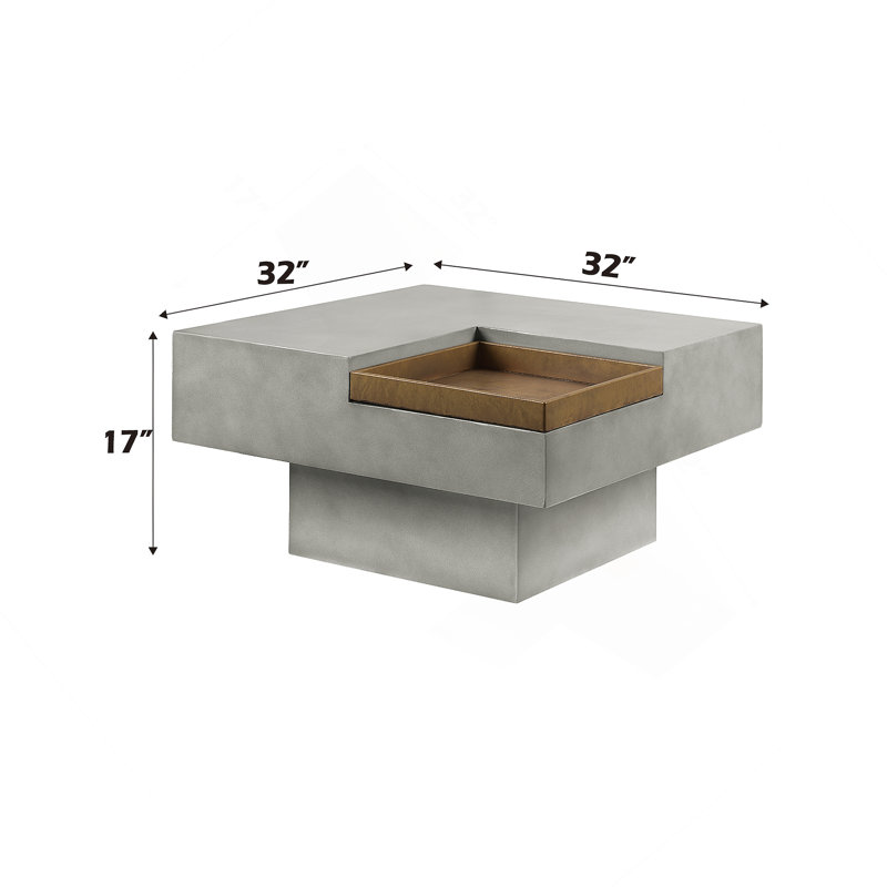 Table basse ACME Kailano, finition gris patiné LV01928