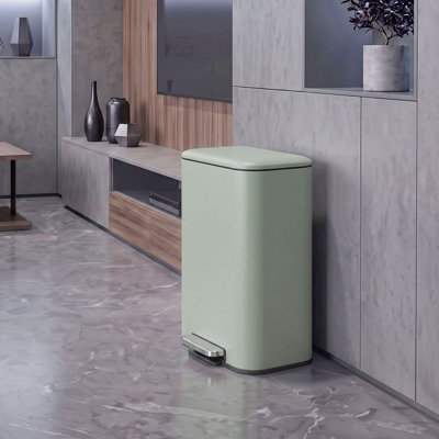 HOMCOM 50L Kitchen Bin, Pedal Bin with Removable Bucket, Light Green
