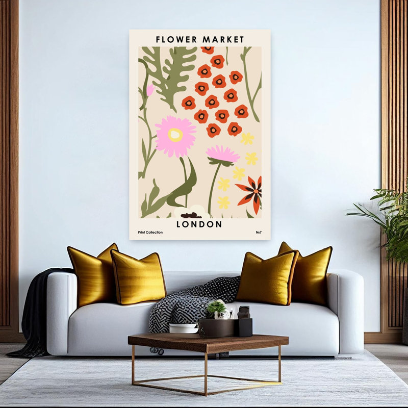 Art contemporain, art floral, H 60 po x l 40 po