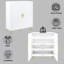 Armoire décorative blanche brillante avec élément décoratif ornemental gracieux