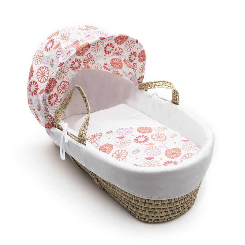 Moses Basket With Stand with Bedding with Mattress