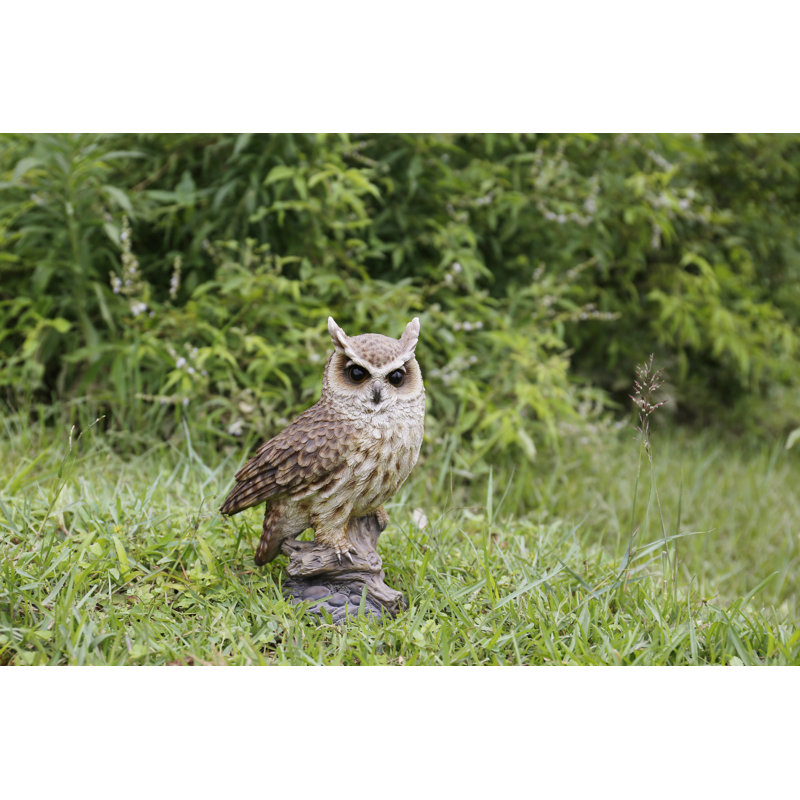 Statue longue hibou sur souches eared, H 8,86 po x l 4,13 po x P 6,38 po