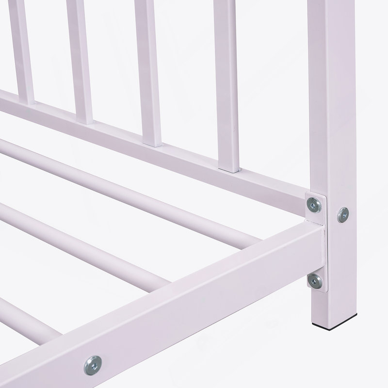 Metal House Bed, Pink 1
