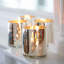 4 Silver Antique Effect Tea Light Holders