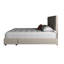 2 grands lits de rangement rembourrés en tissu beige serein avec 2 tiroirs pour l'organisation