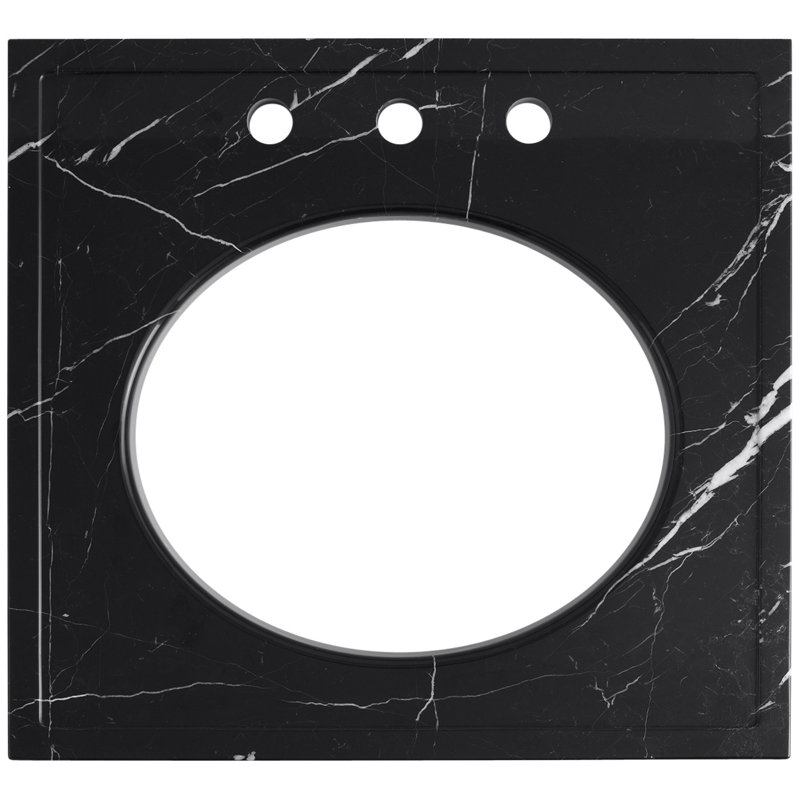Kathryn® 24" W Bathroom Vanity, Nero Marquina Marble, Polished Chrome