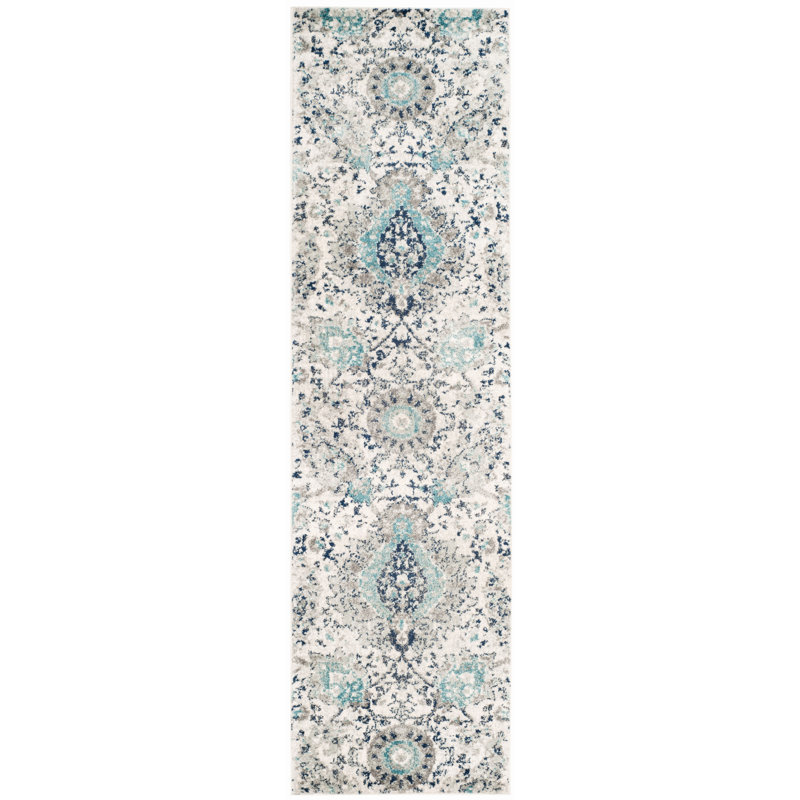 Jaelynn Cream/Light Grey Area Rug, Runner 69 x 183cm