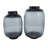 Glass Textured Ombre Decorative Black Vase Set