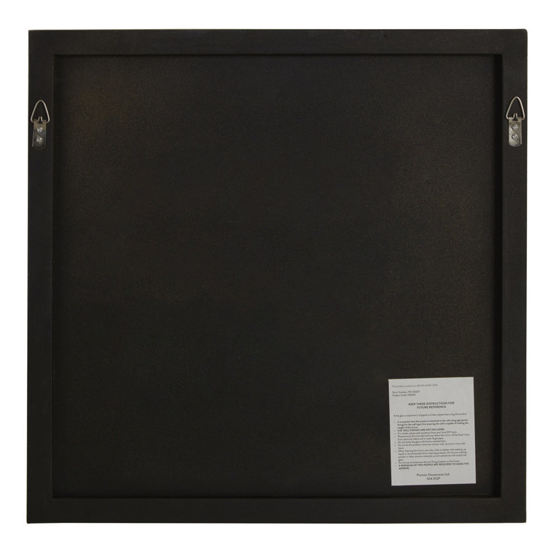 Louann Solid Wood Flat Wall Mirror, 42cm H x 42cm W