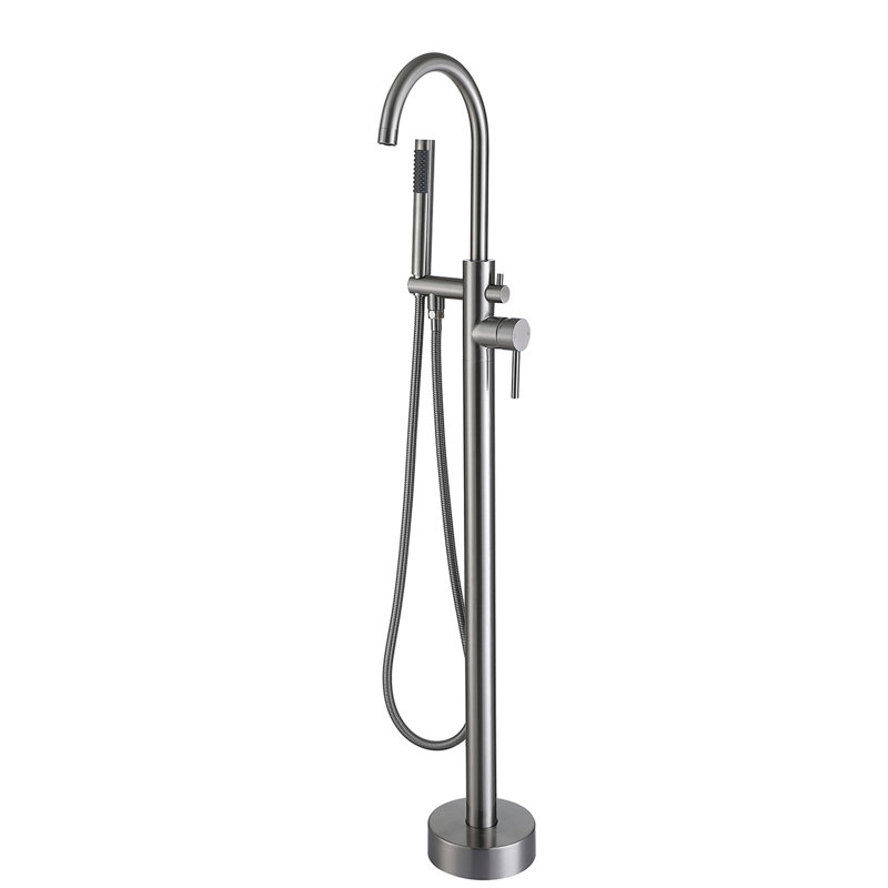 Robinet de baignoire en nickel brossé avec douche à main - Ajoute de la sophistication à la baignoire autoportante de 45,58 po Profondeur, largeur 6,36 po