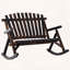 2-Person Rustic Adirondack Rocking Chair with Slatted Design