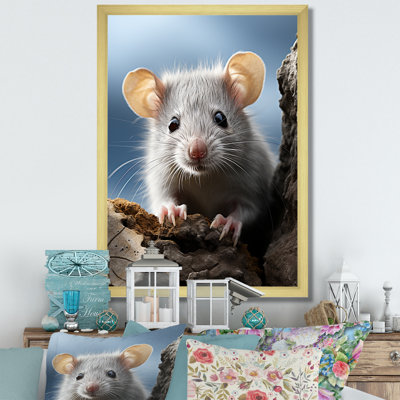 " White Cute Rodent Portrait II " Color Photography Print