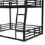 Lit superposé double au-dessus de grand lit en métal pour adolescents et adultes - noir-1761799547