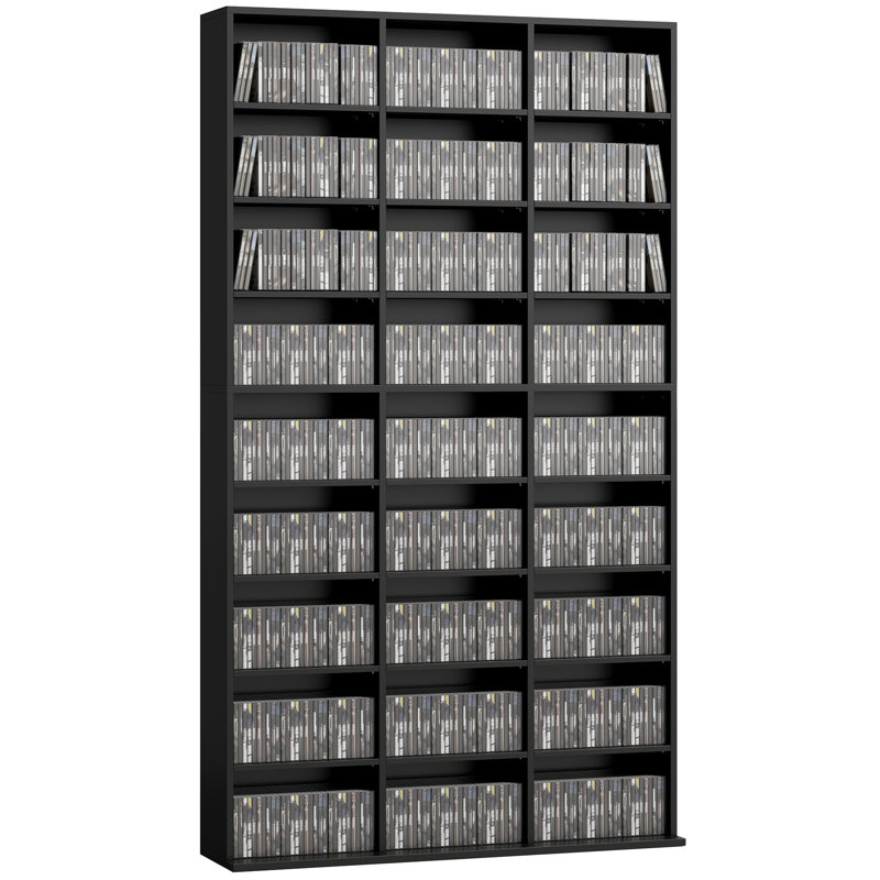 175 cm H Media Shelves, Black