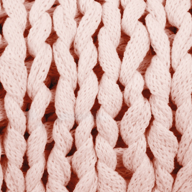 Handmade Chunky Knit Throw Blanket, Pink