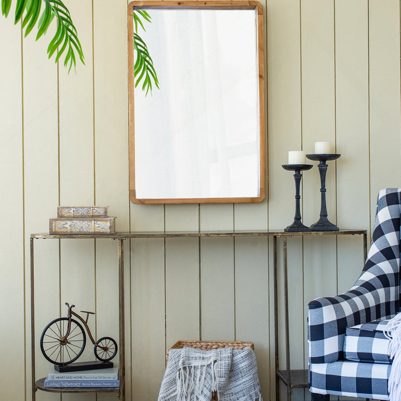 Miroir rectangulaire en bois manufacturé, 35,4 po x 23,6 po