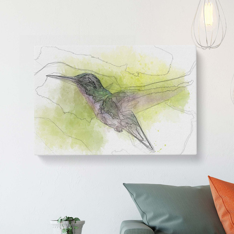 Hummingbird in Costa Rica in Abstract - Wrapped Canvas, 35cm H x 50cm W x 3cm D
