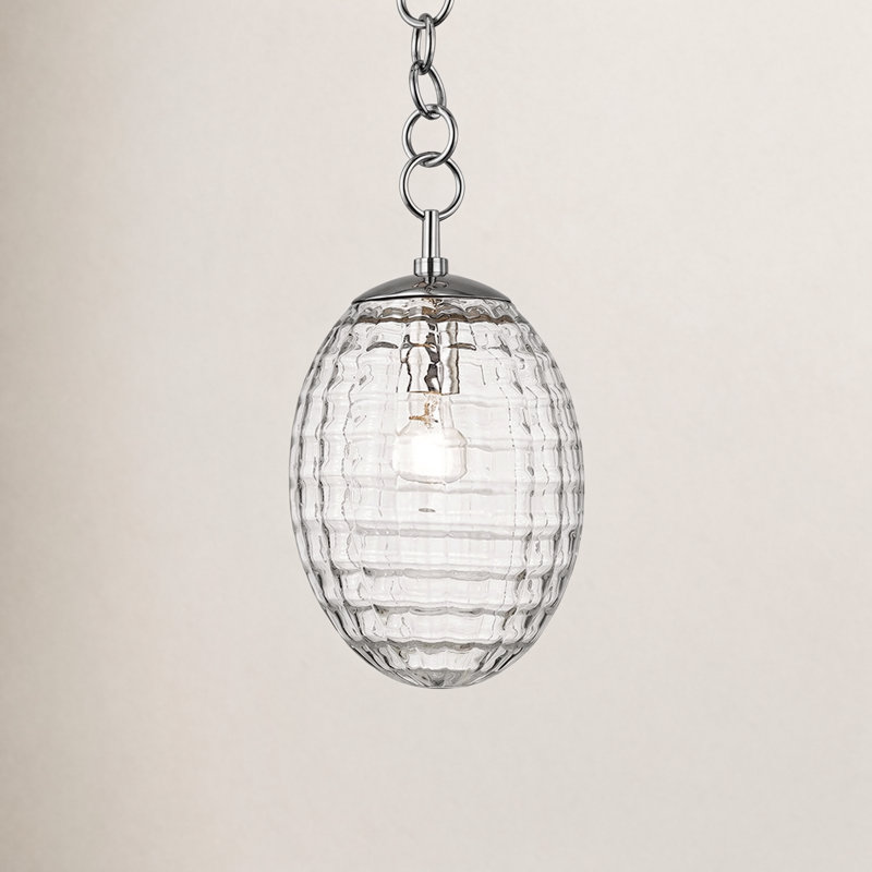 Attleboro 1 - Light Single Pendant, Polished Nickel