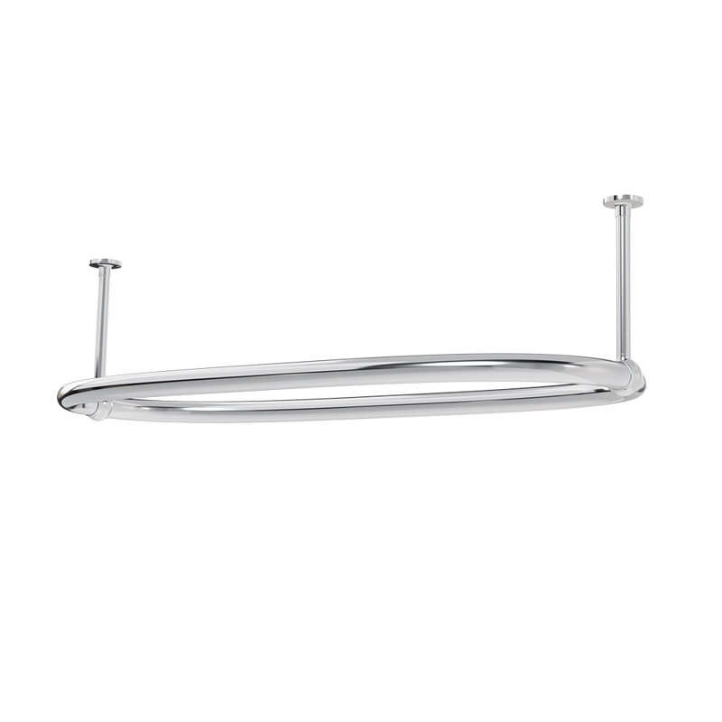Aare 30cm Curved Fixed Shower Curtain Rail, Chrome