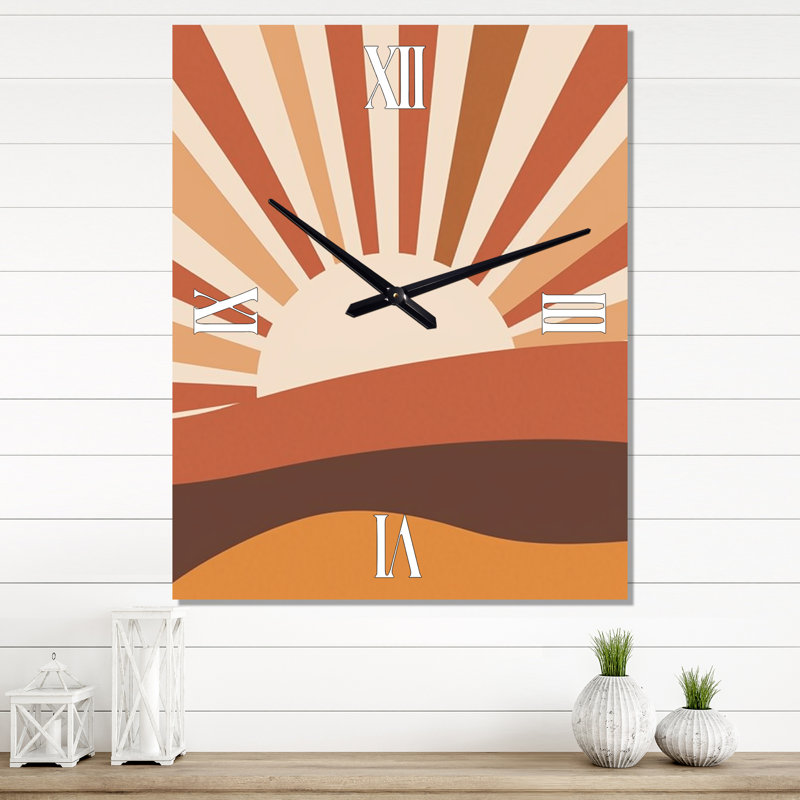 Horloge murale rétro Mid-Century, Très grand