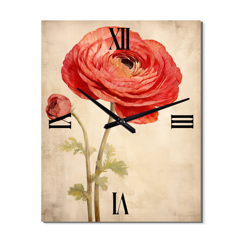Danazha - Horloge murale rétro Renoncule, Très grand