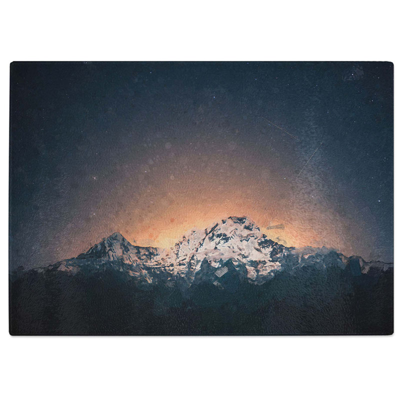 Tempered Glass Shooting Stars over Nepal Chopping Board, 39 cm W x 28.5 cm L