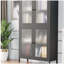 Armoire de rangement classique en métal avec 4 portes en verre et 4 tablettes-1992963784