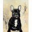 Bouledogue français, reproduction encadrée avec passe-partout noir | Décoration intérieure-219579486