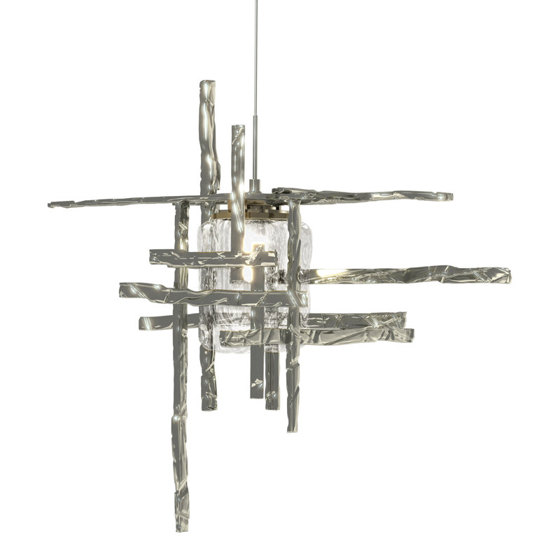 Tura 1 - Light Single Mini Pendant, Black, Seeded Clear