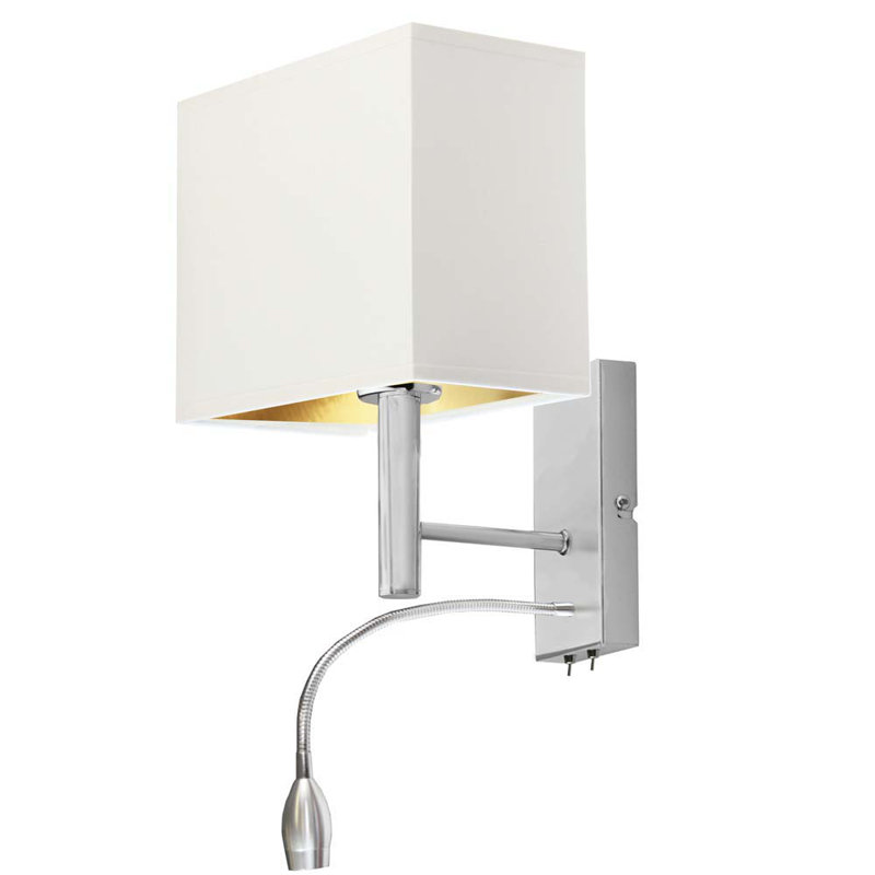 Schiff LED Armed Sconce, White, Nickel