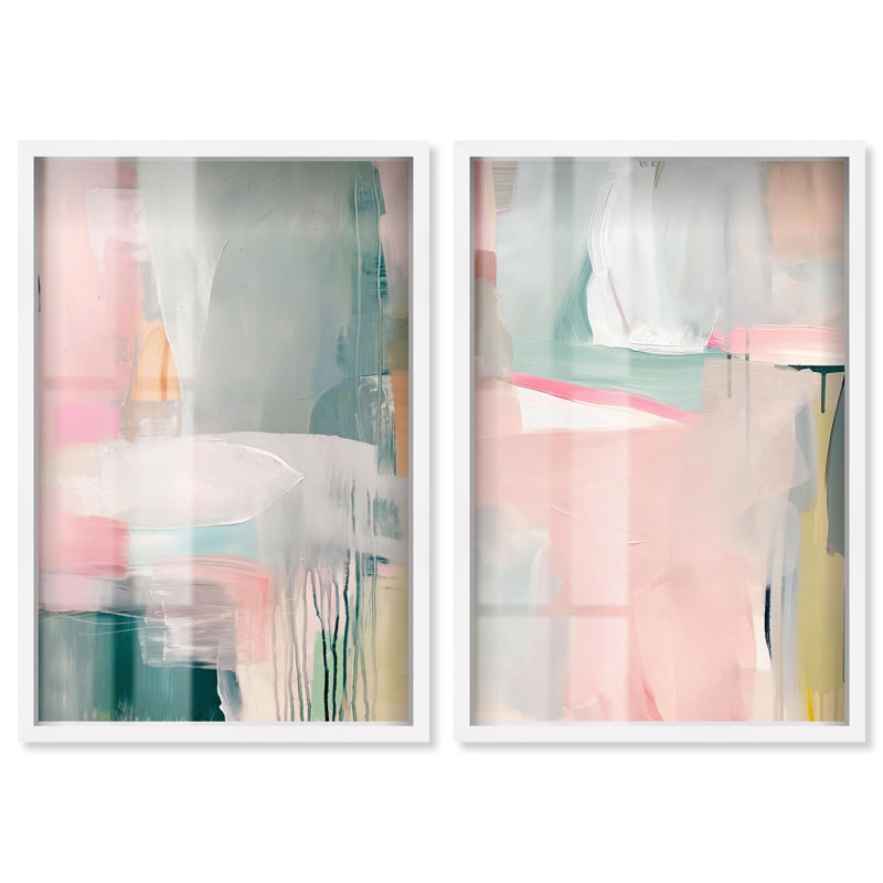 Art mural bleu pastel Boho, H 25 po x l 17 po, Blanc
