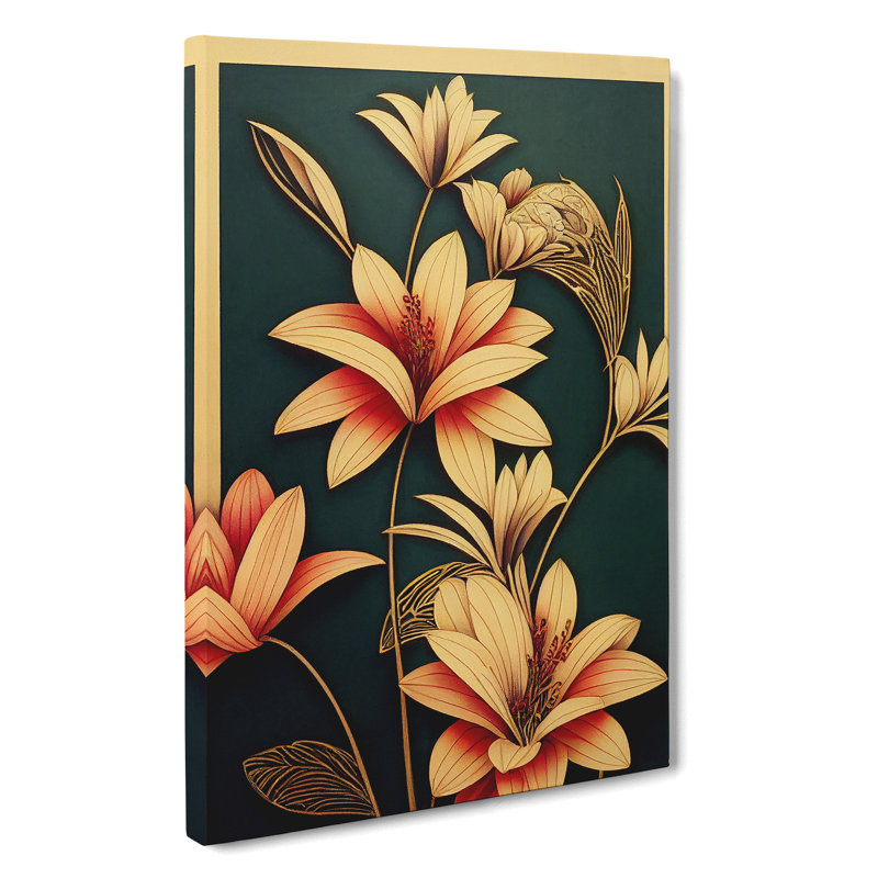 Classical Flower Art No.4 - Wrapped Canvas, 50cm H x 35cm W