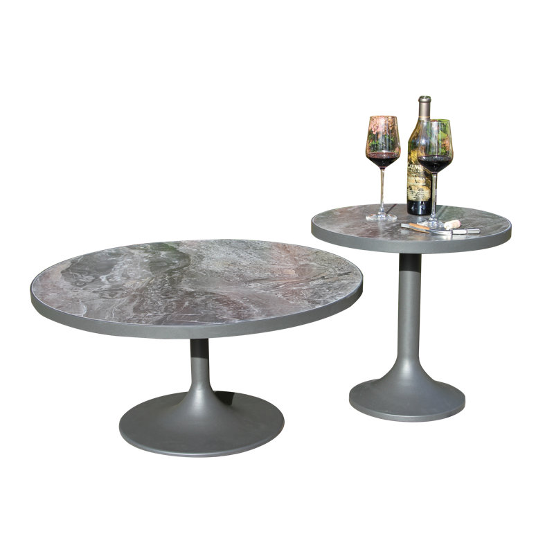 2 Pc. Stacked Sintered Stone Accent Tables