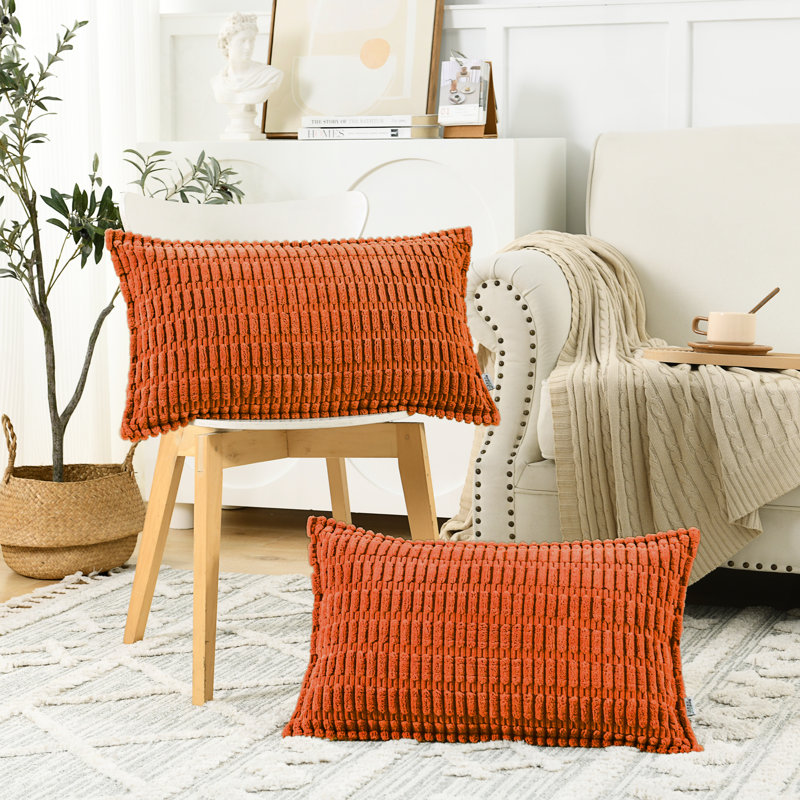  Housse pour repose-pieds Boucle, Orange brûlé, Rectangle H 14 po x l 24 po
