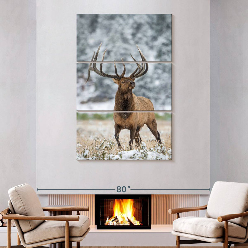Brampt Mighty Snow Elk, 74" H x 48" W